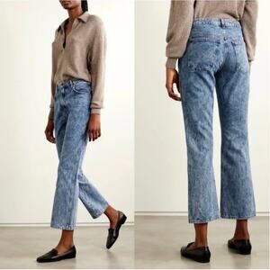 Khaite Vivian Jeans in Distressed Bryce Acid Wash Size 28 Straight Boot Crop